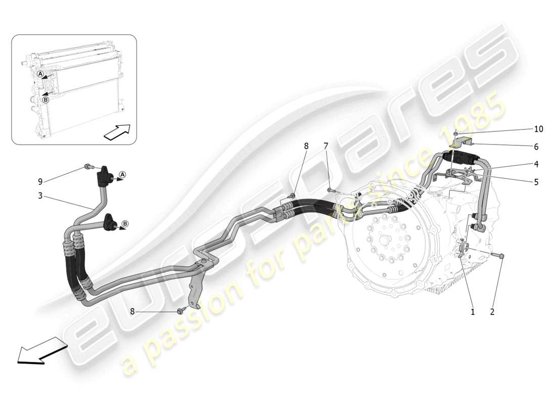 maserati grecale gt (2023) lubrication and gearbox oil cooling part diagram