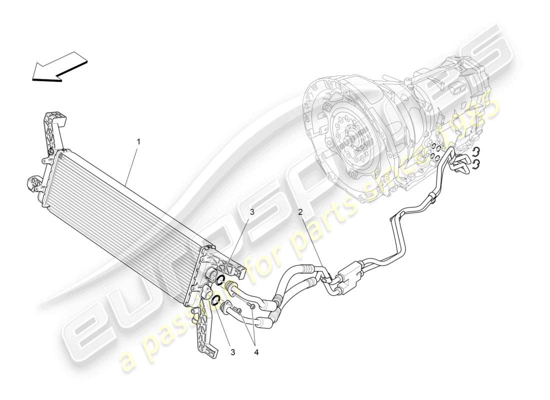 maserati ghibli (2015) lubrication and gearbox oil cooling part diagram