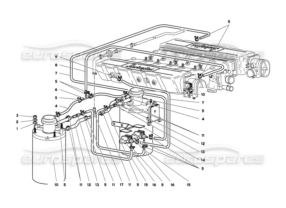 lamborghini diablo 6.0 (2001) fuel system parts diagram