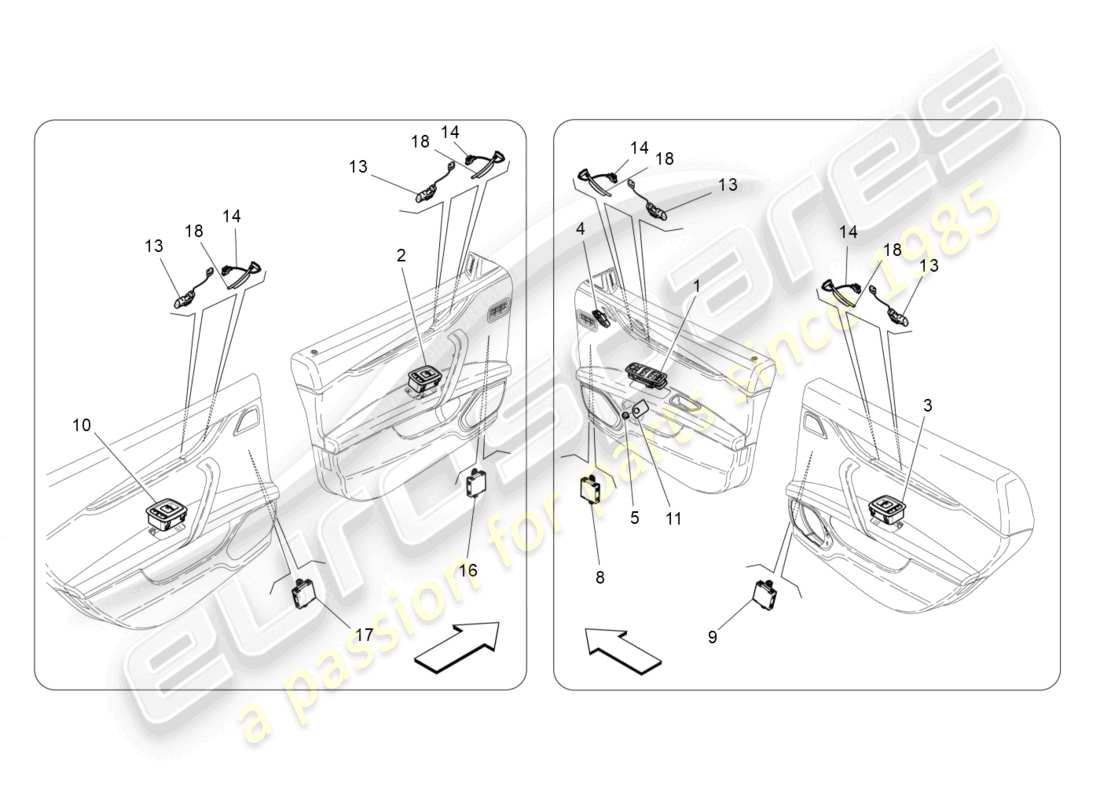 a part diagram from the maserati ghibli (2014-2016) parts catalogue