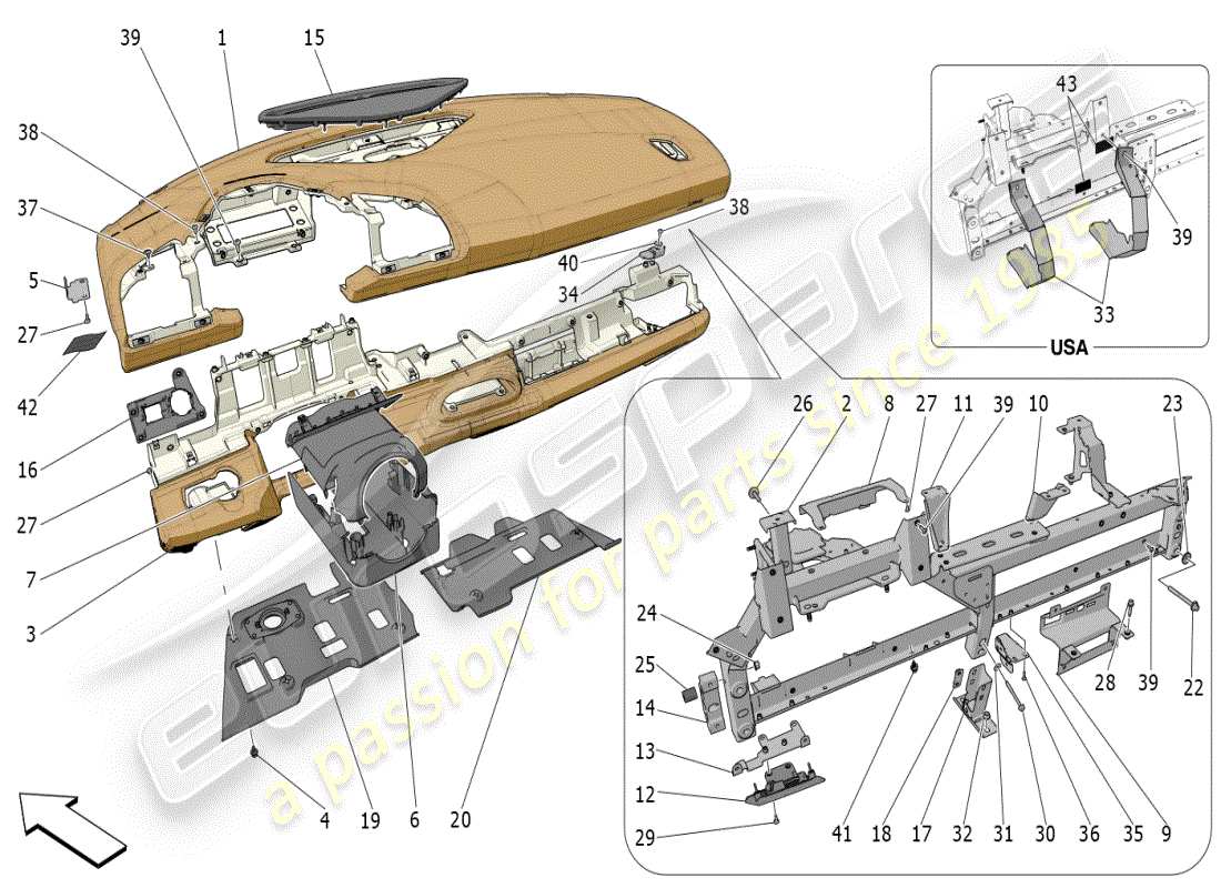 maserati mc20 (2024) dashboard unit parts diagram