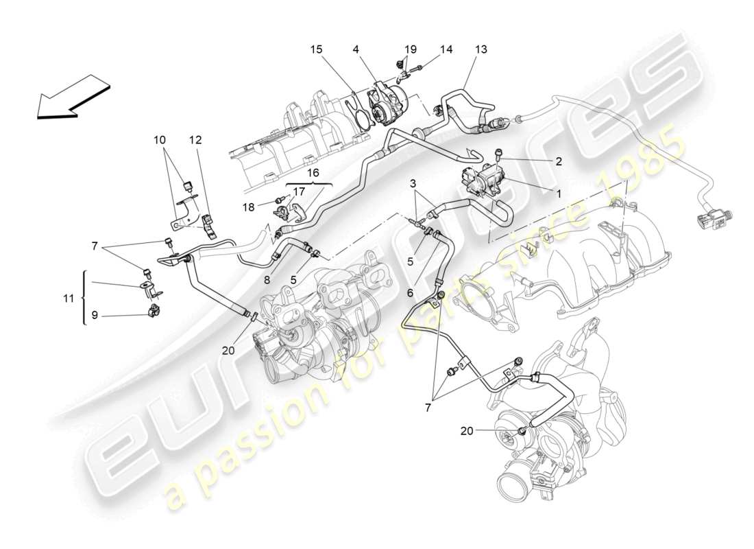 maserati levante modena (2022) additional air system part diagram