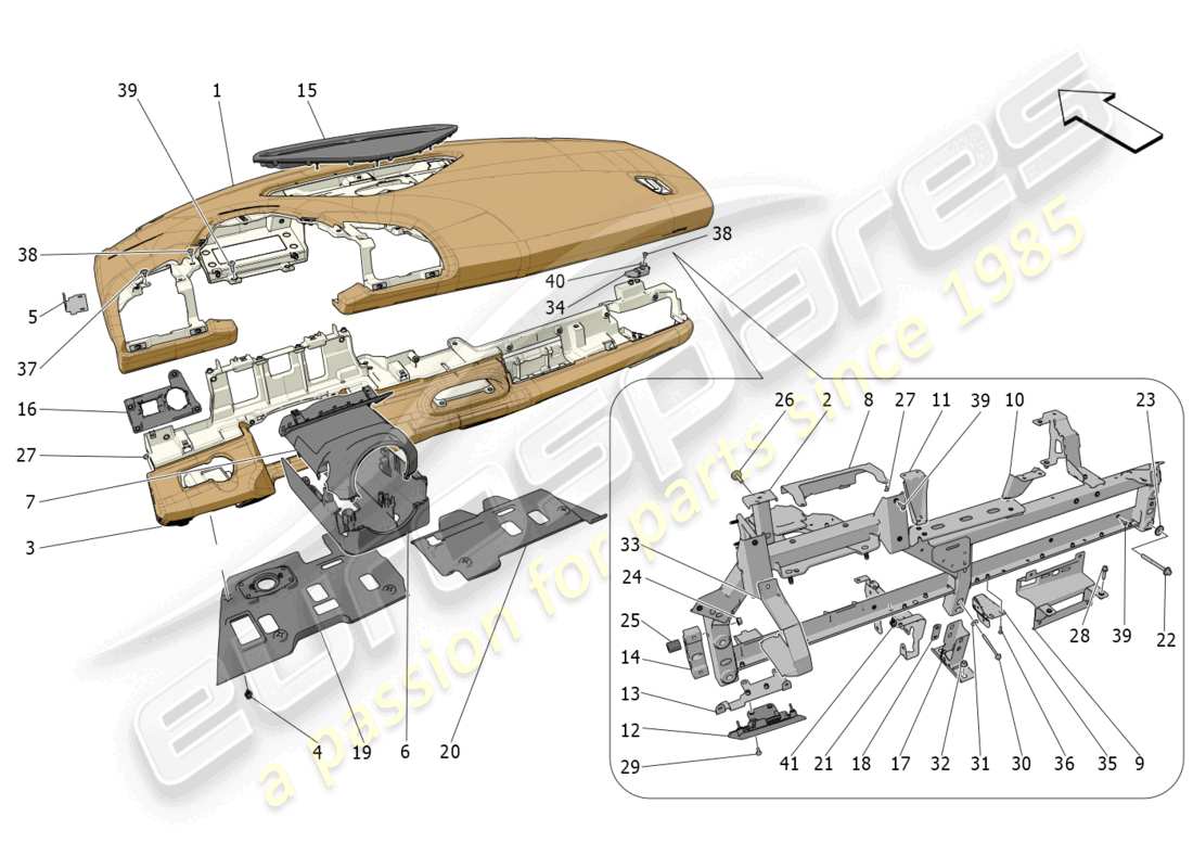 maserati mc20 (2022) dashboard unit part diagram