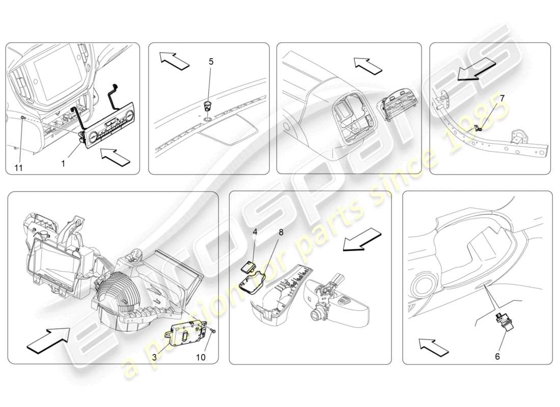 maserati ghibli (2015) a/c unit: electronic control parts diagram