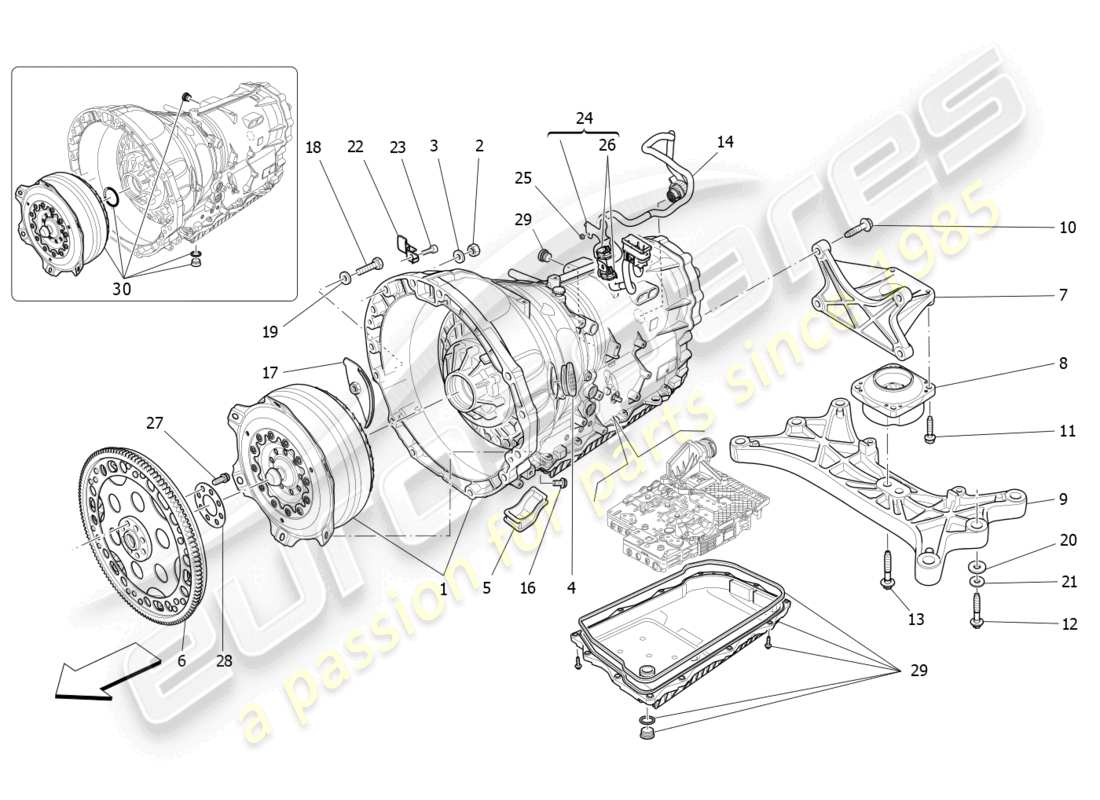 maserati ghibli (2018) gearbox housings part diagram