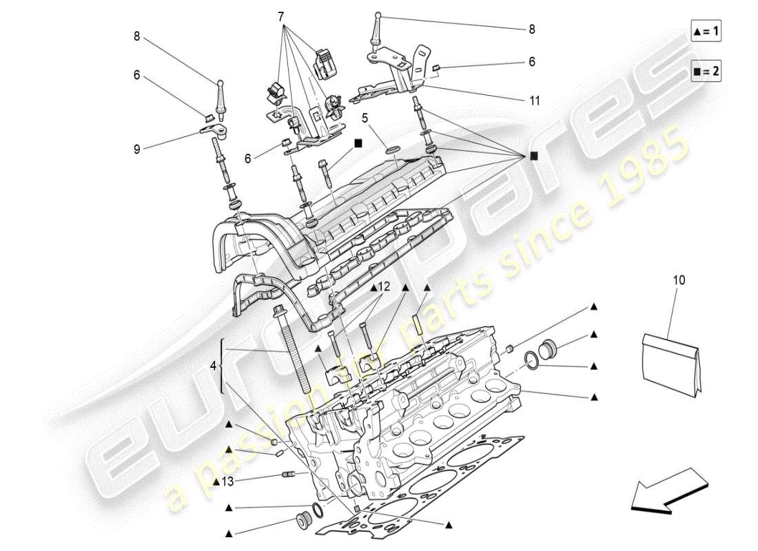 maserati ghibli (2021) rh cylinder head part diagram