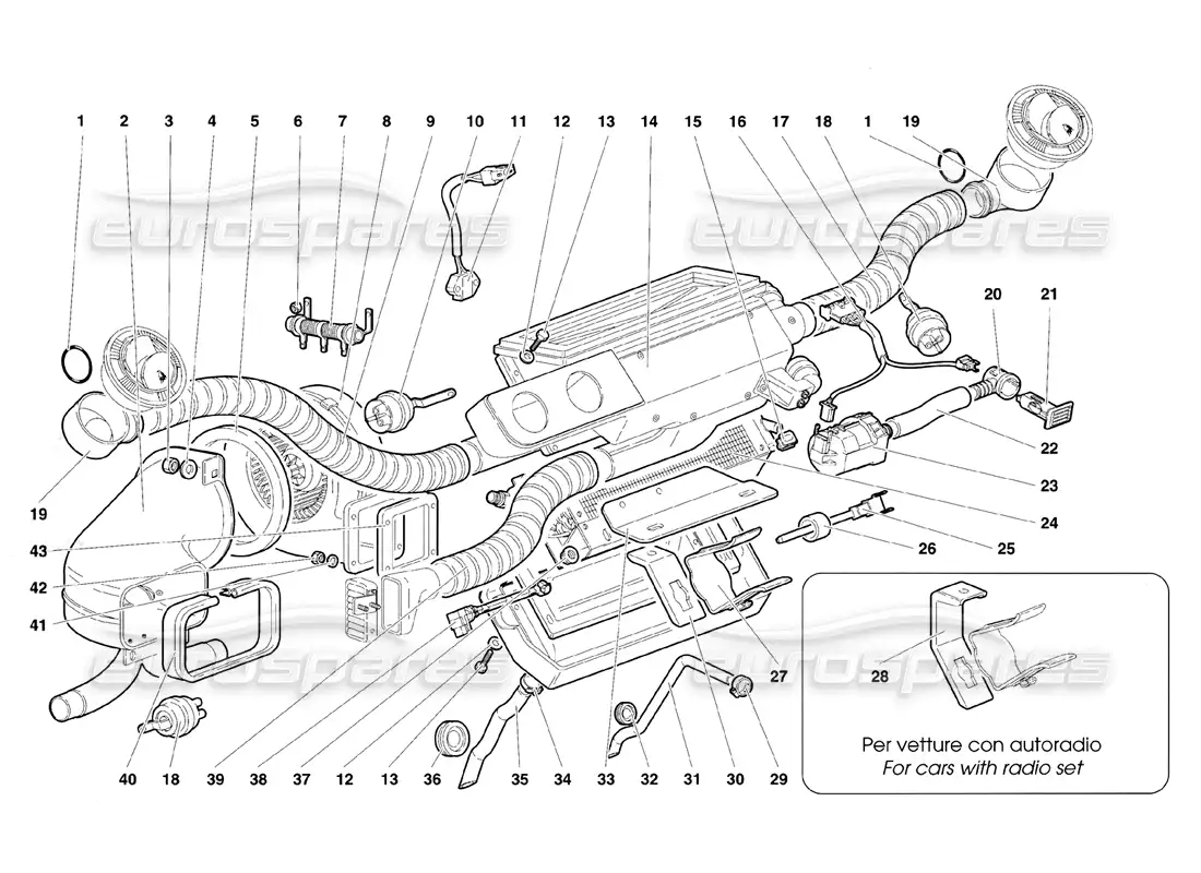 lamborghini diablo se30 (1995) climate control parts diagram