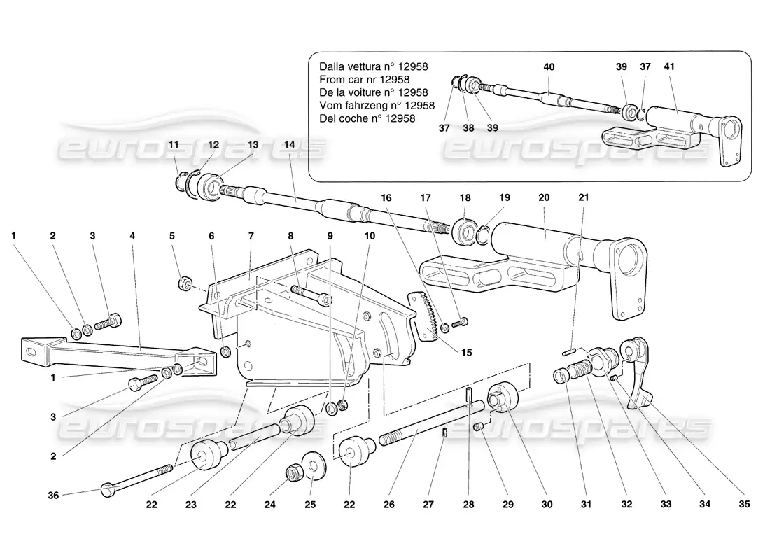 lamborghini diablo sv (1998) steering parts diagram