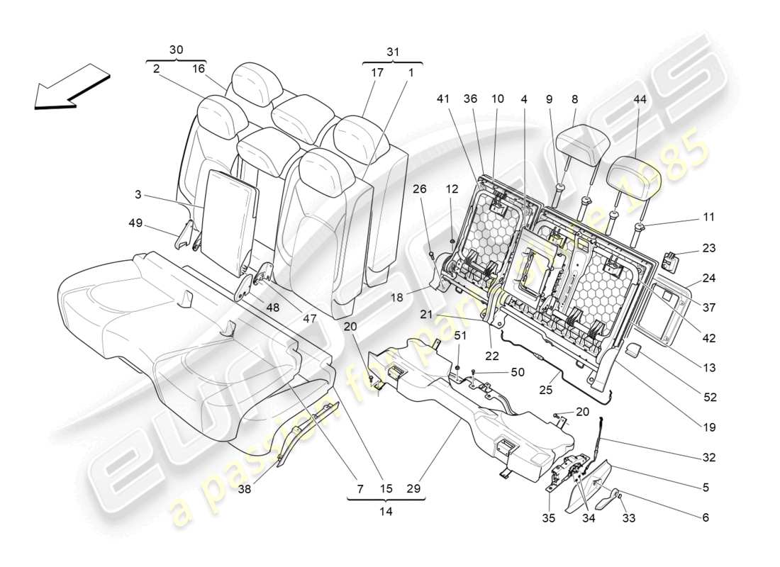 a part diagram from the maserati levante gts (2020) parts catalogue