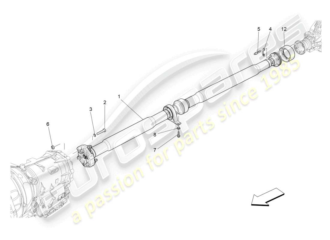 maserati ghibli (2018) transmission shaft parts diagram