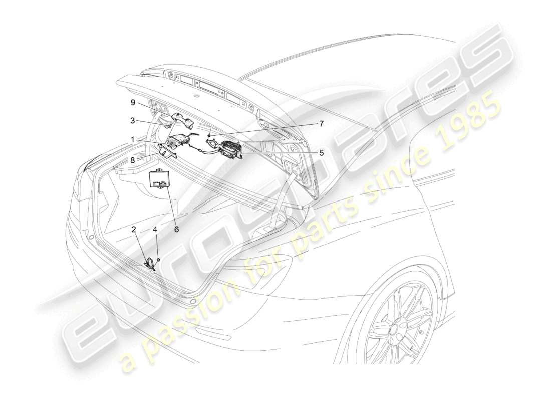 a part diagram from the maserati ghibli (2017) parts catalogue