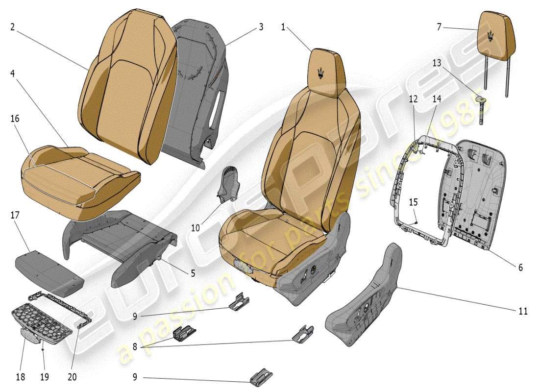 a part diagram from the maserati grecale modena (2023) parts catalogue