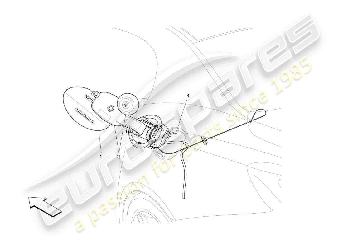 maserati ghibli (2015) fuel tank door and controls parts diagram