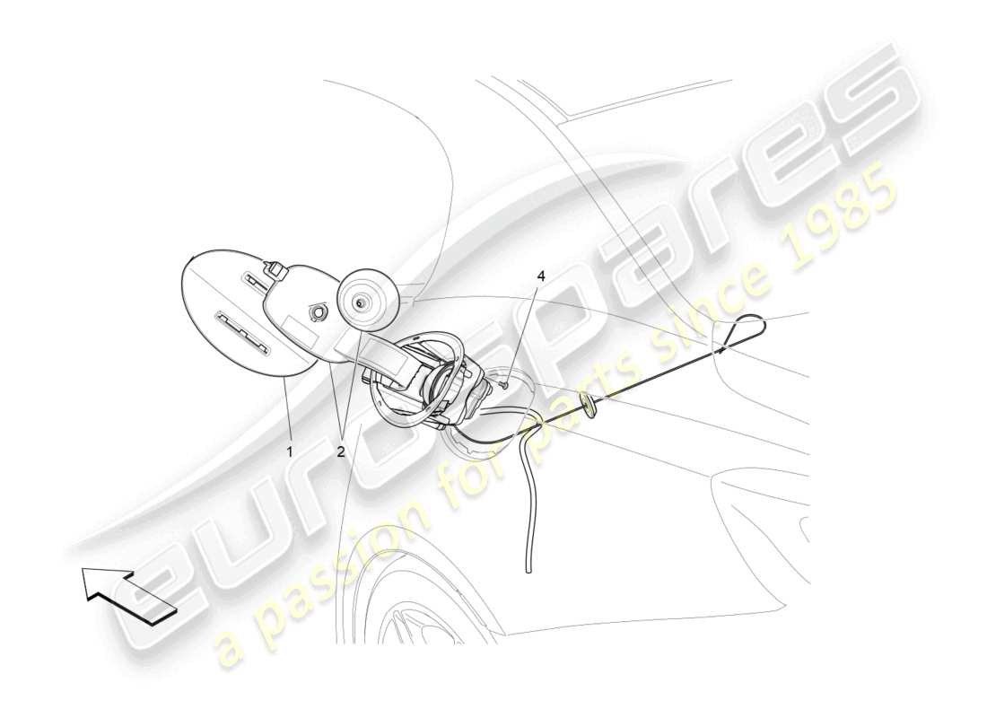 maserati ghibli (2015) fuel tank door and controls part diagram