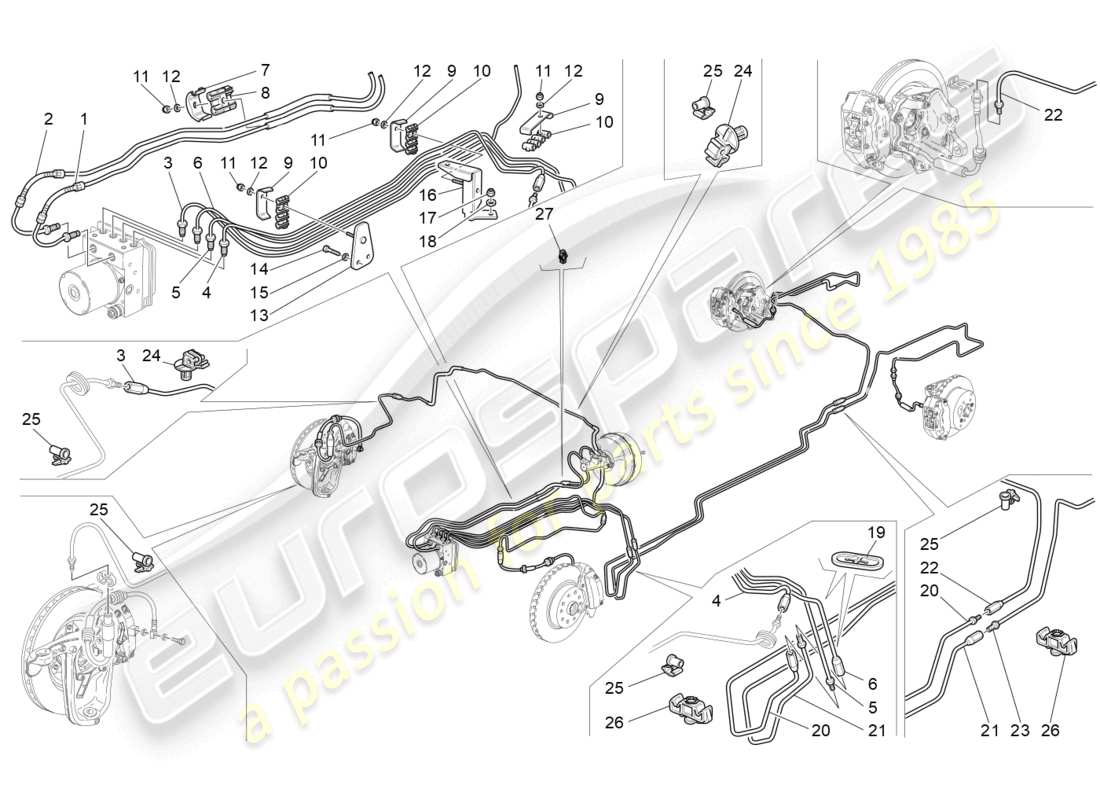 maserati granturismo mc stradale (2011) lines part diagram