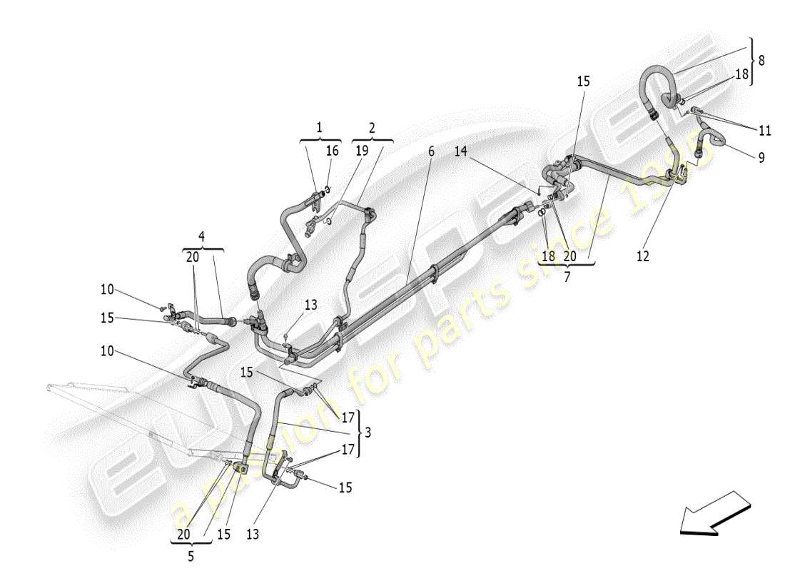 maserati mc20 (2024) a/c unit: engine compartment devices parts diagram