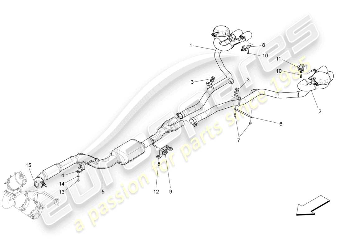 maserati ghibli (2018) silencers part diagram