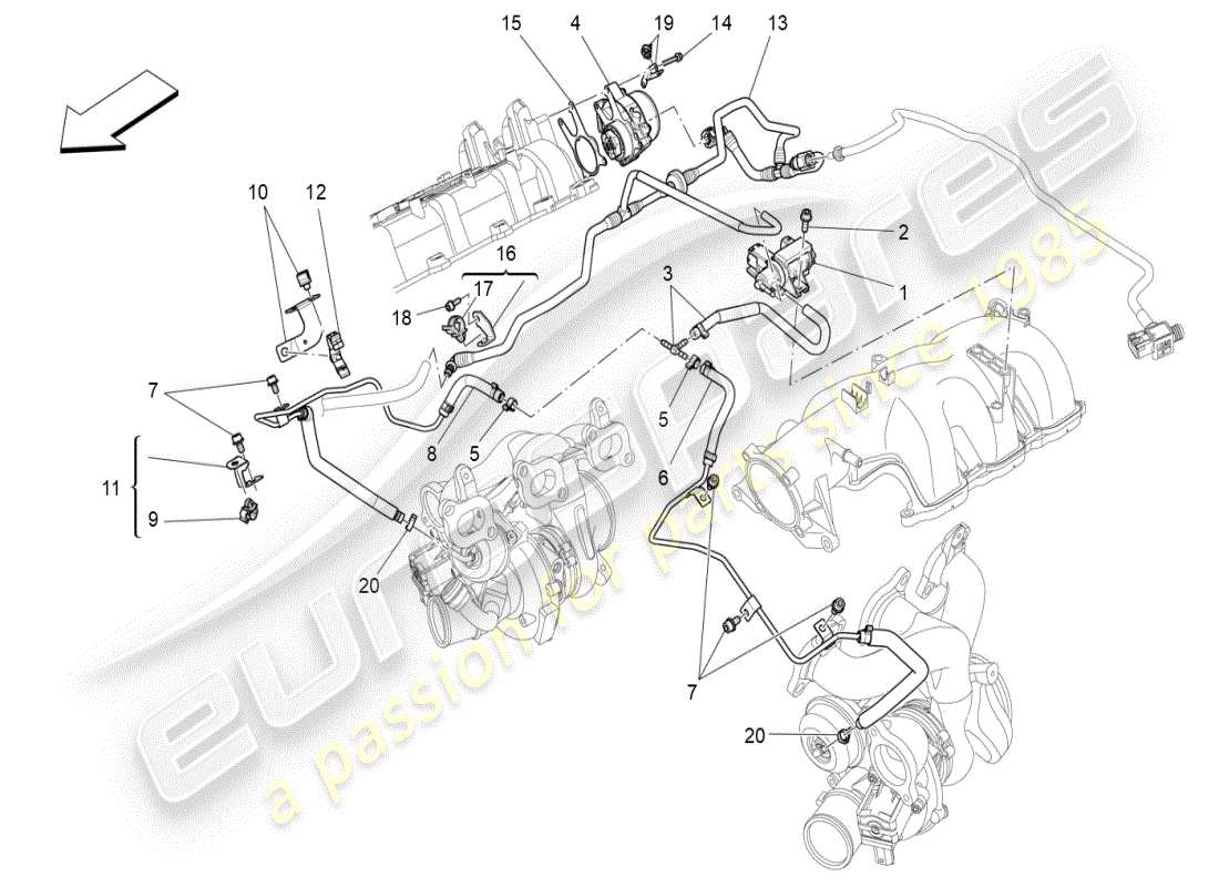 maserati ghibli (2019) additional air system part diagram