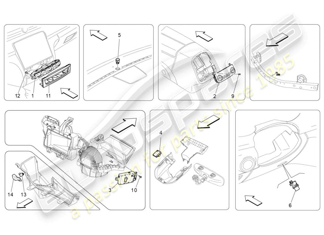 a part diagram from the maserati quattroporte m156 (2017 onwards) parts catalogue