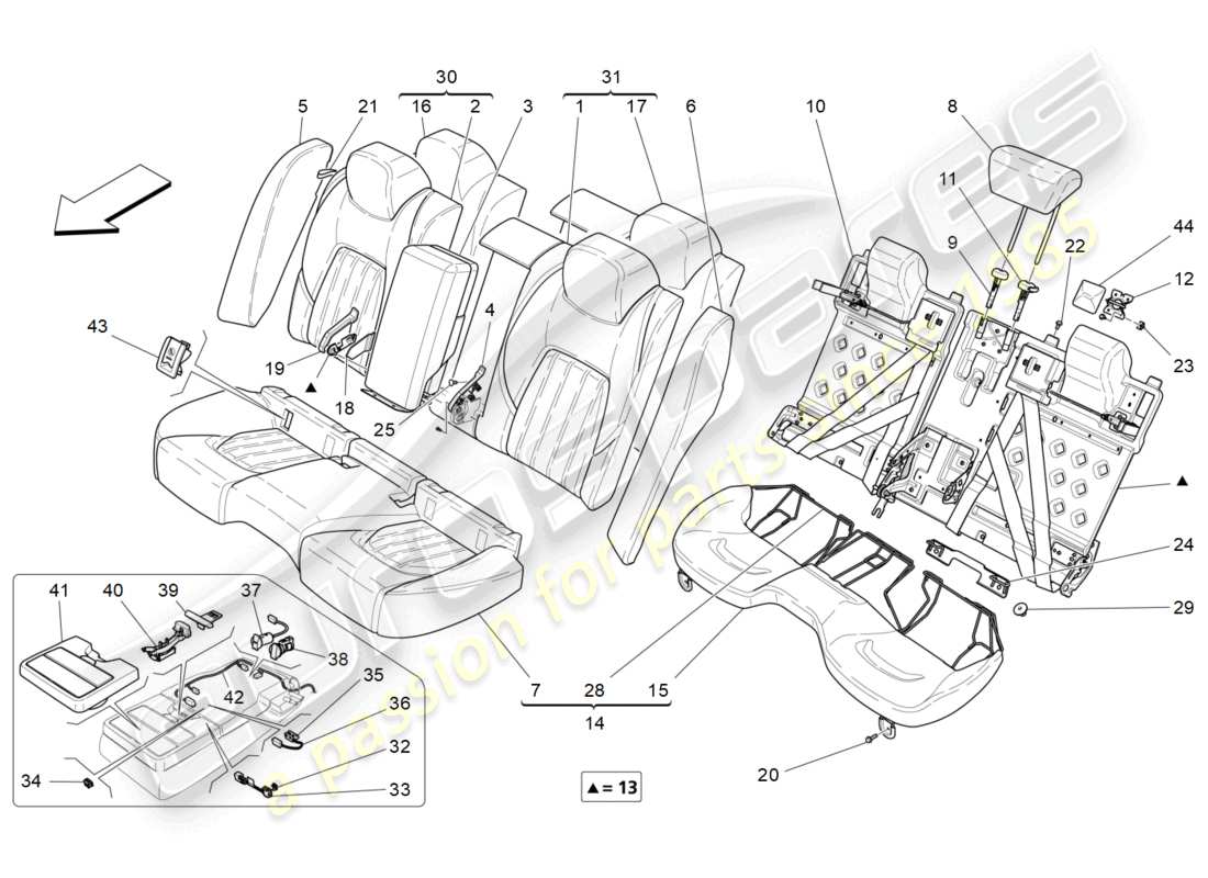 a part diagram from the Maserati Ghibli (2016) parts catalogue
