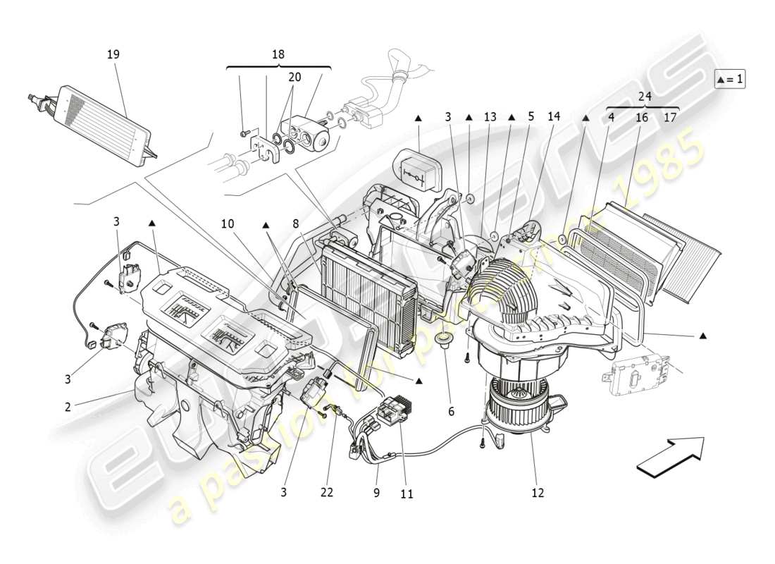 a part diagram from the maserati ghibli (2018) parts catalogue