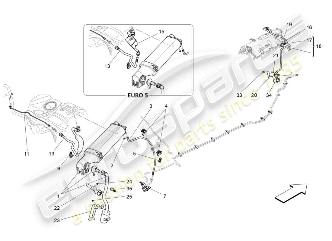 maserati ghibli (2015) fuel vapour recirculation system part diagram