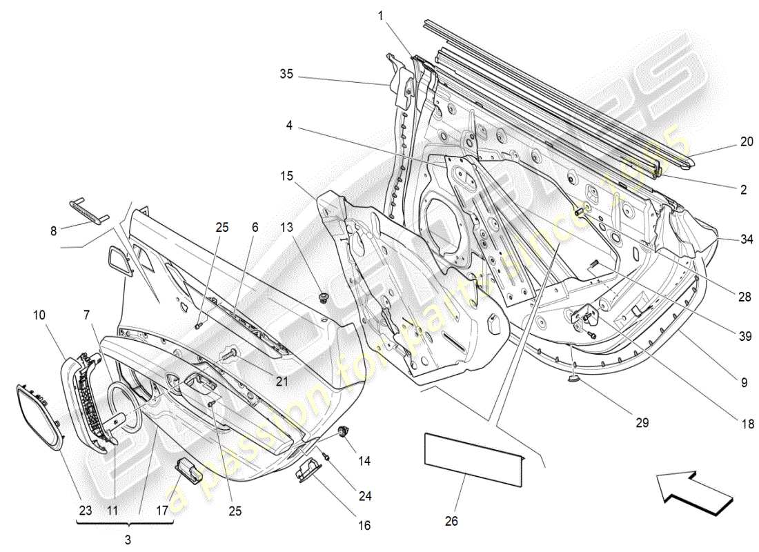a part diagram from the maserati ghibli (2020) parts catalogue