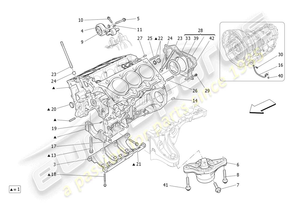 maserati levante modena (2022) crankcase part diagram