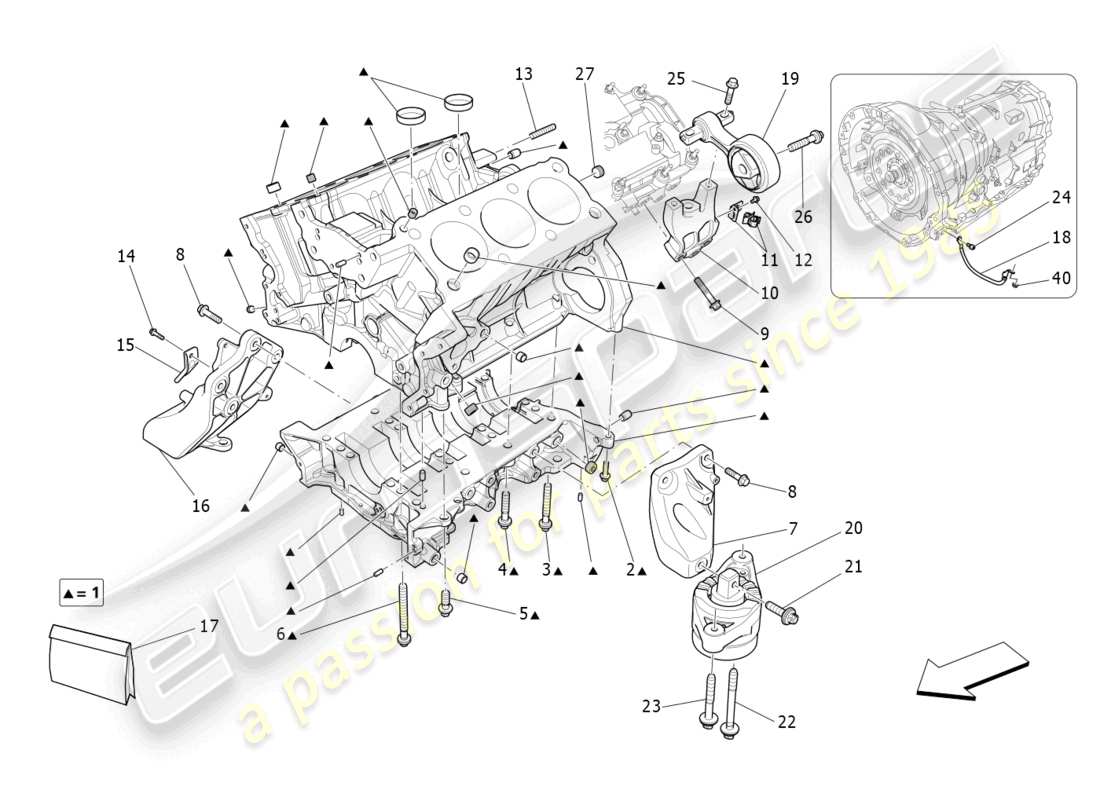 maserati ghibli (2014) crankcase parts diagram