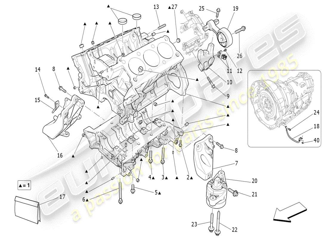 maserati ghibli (2019) crankcase part diagram