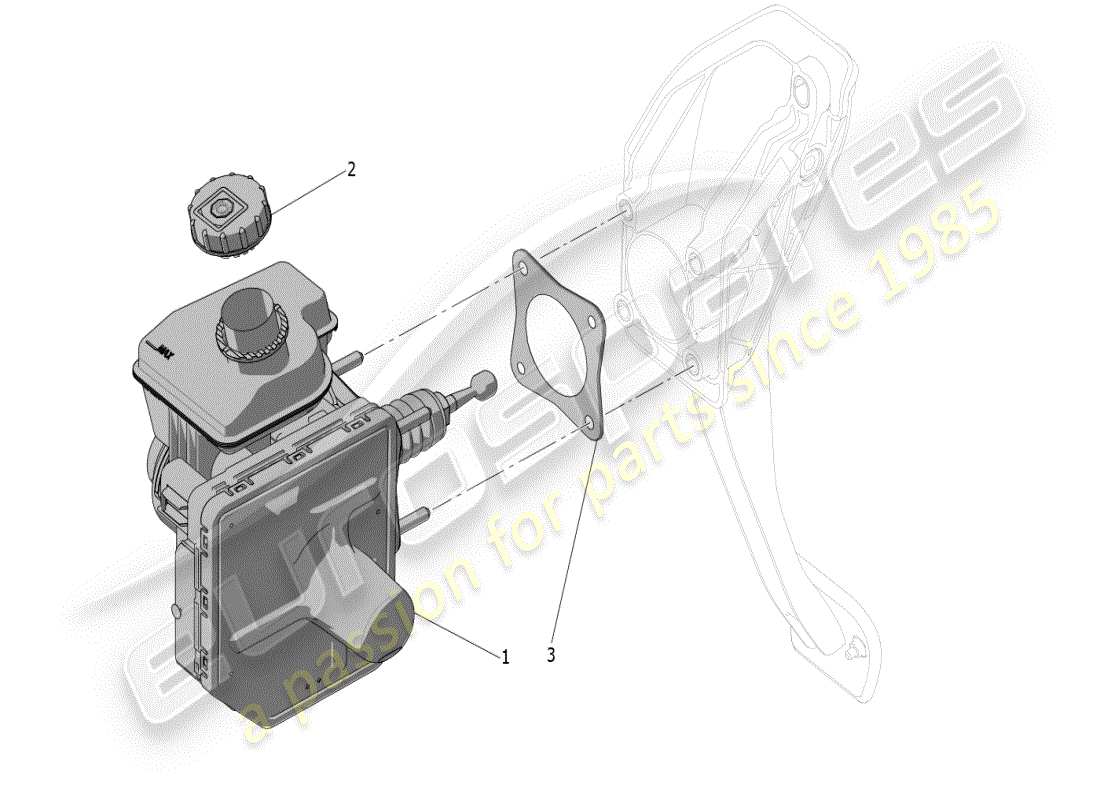 maserati mc20 (2024) brake servo system parts diagram