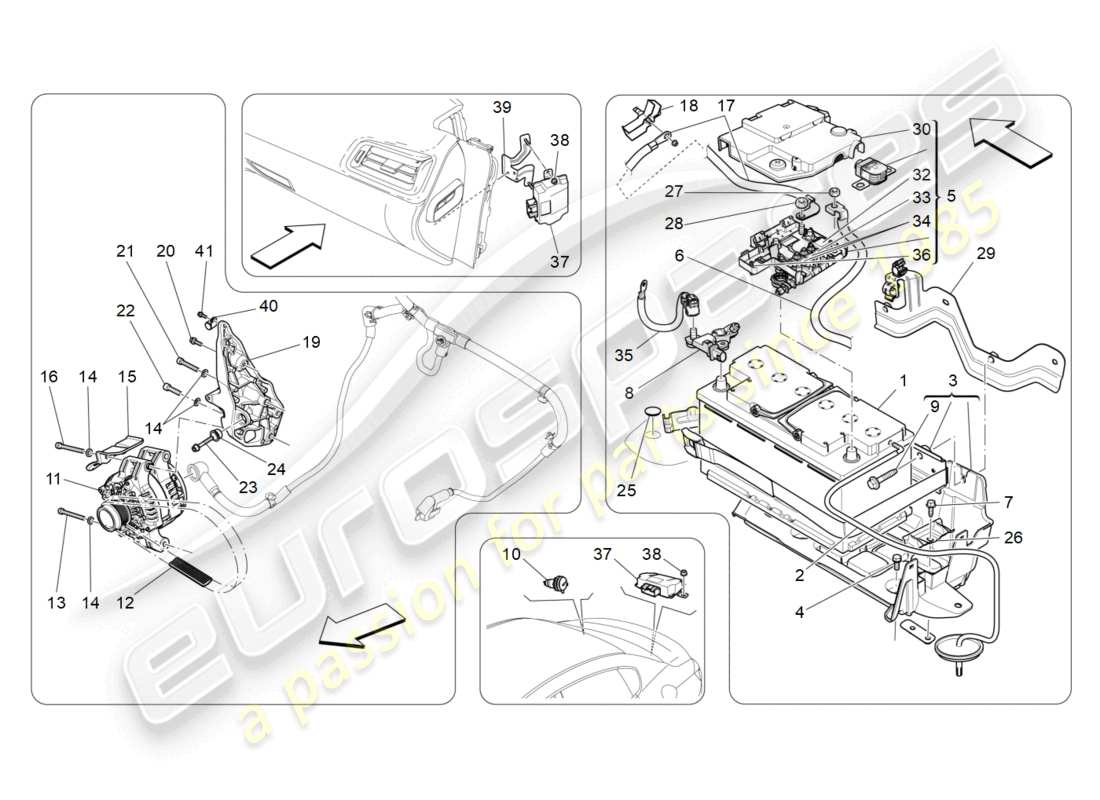 a part diagram from the maserati ghibli (2016) parts catalogue