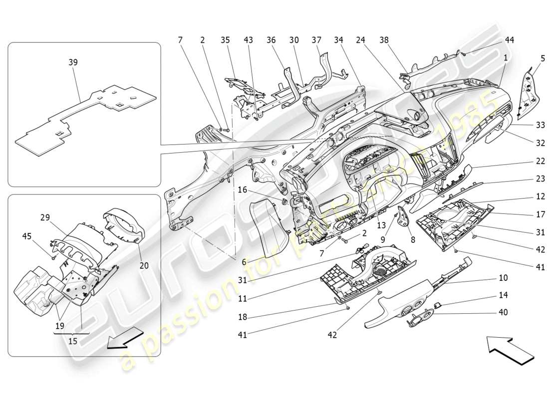 a part diagram from the maserati levante gt (2022) parts catalogue
