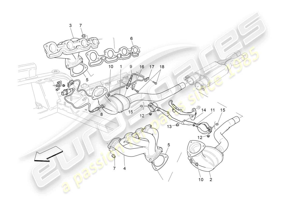 a part diagram from the maserati granturismo mc stradale (2013) parts catalogue