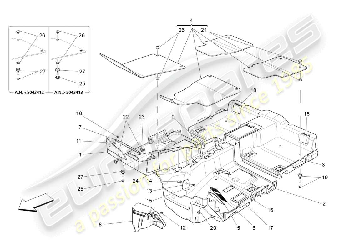 a part diagram from the maserati ghibli (2016) parts catalogue