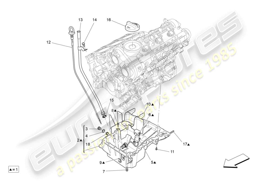 a part diagram from the maserati ghibli (2016) parts catalogue