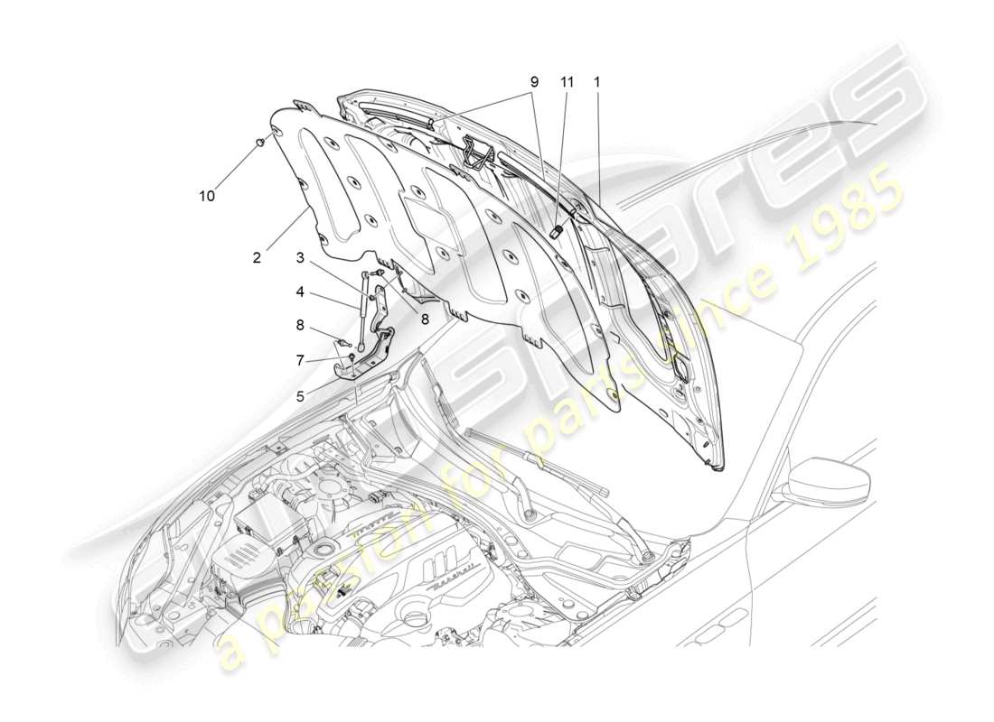 a part diagram from the maserati ghibli (2016) parts catalogue