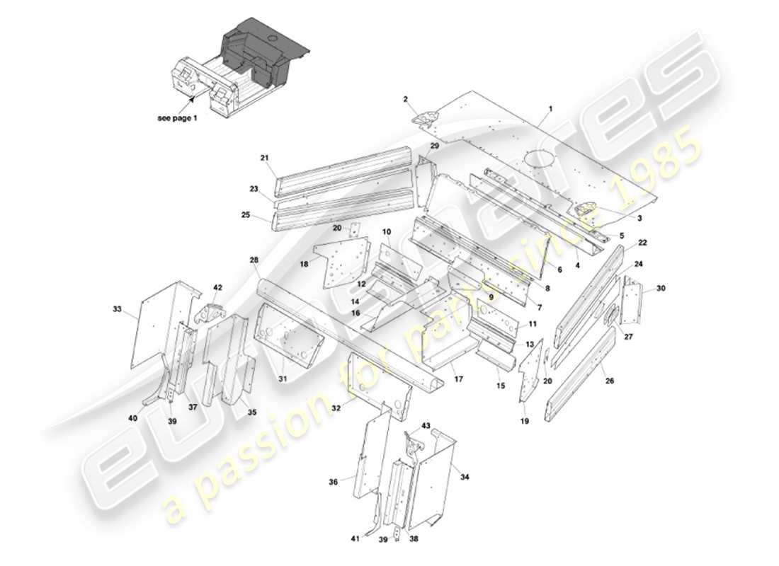 a part diagram from the aston martin vanquish (2007) parts catalogue
