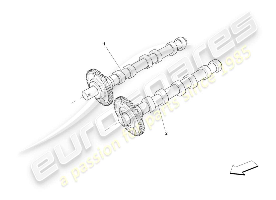 maserati levante (2018) rh cylinder head camshafts part diagram