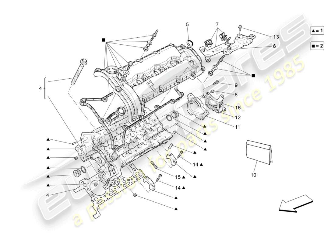 maserati levante (2018) lh cylinder head part diagram