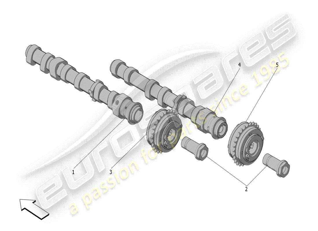 maserati mc20 (2024) rh cylinder head camshafts parts diagram
