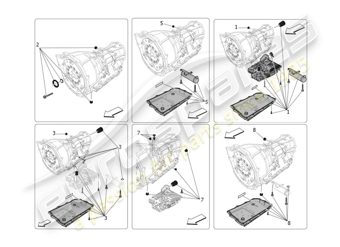 maserati grecale gt (2023) gearbox housings part diagram