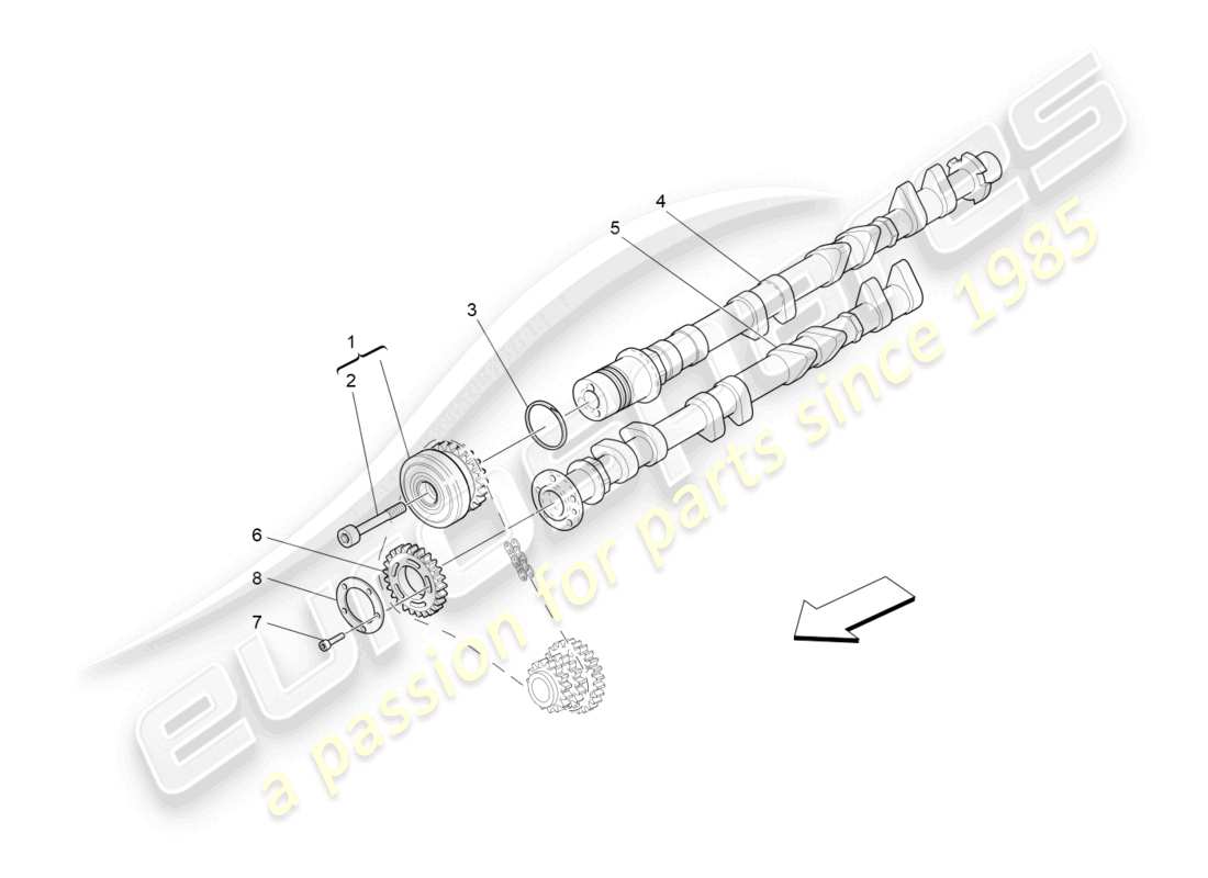 maserati granturismo mc stradale (2013) rh cylinder head camshafts part diagram