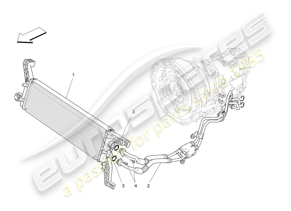 maserati levante (2018) lubrication and gearbox oil cooling part diagram