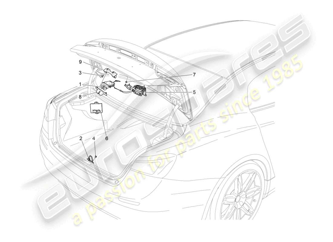 maserati ghibli (2018) rear lid opening control part diagram