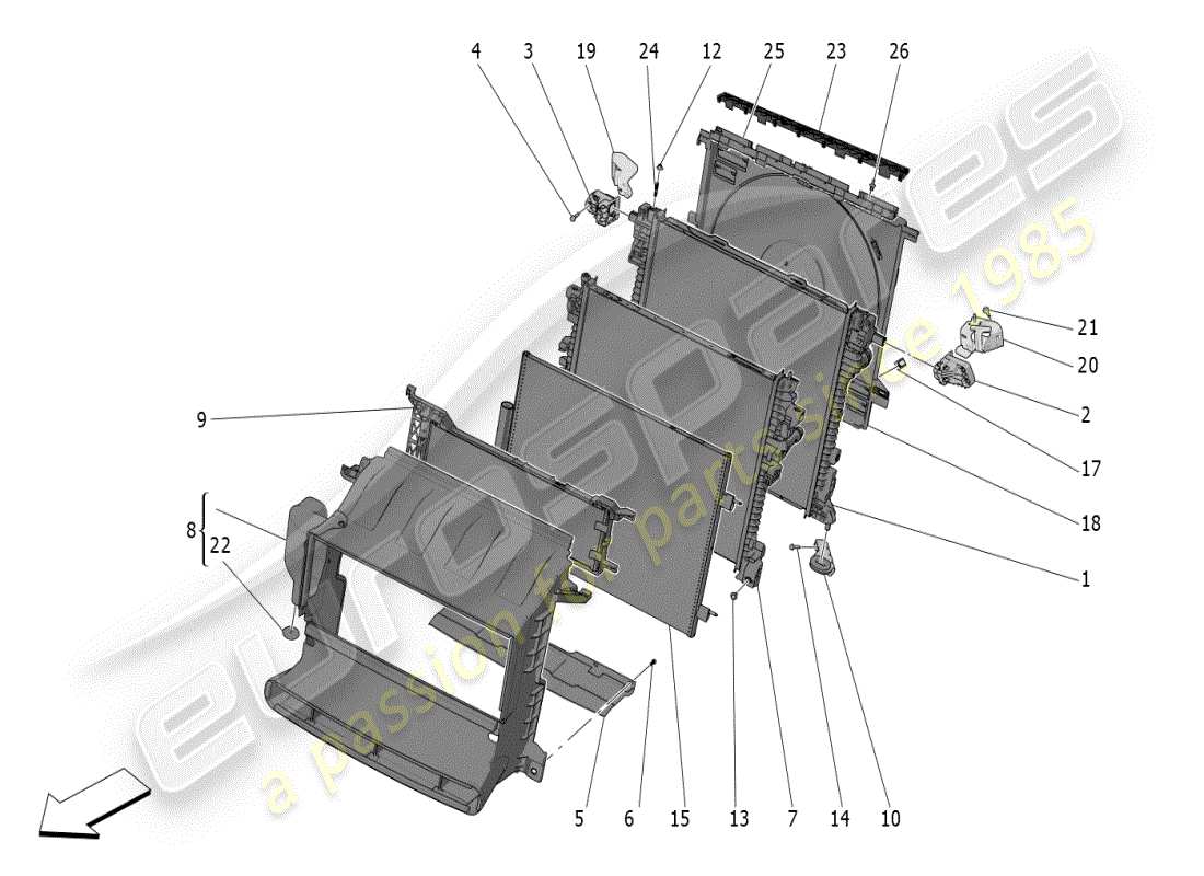 a part diagram from the maserati grecale parts catalogue