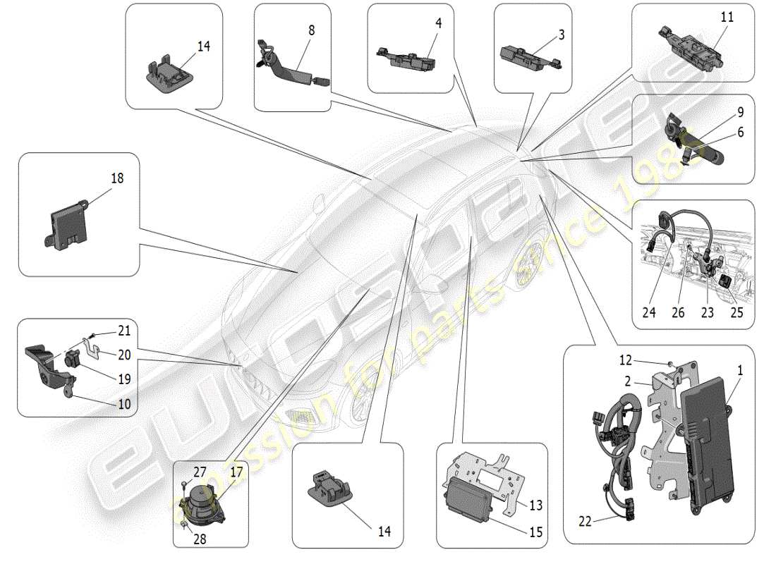 a part diagram from the maserati grecale modena (2023) parts catalogue