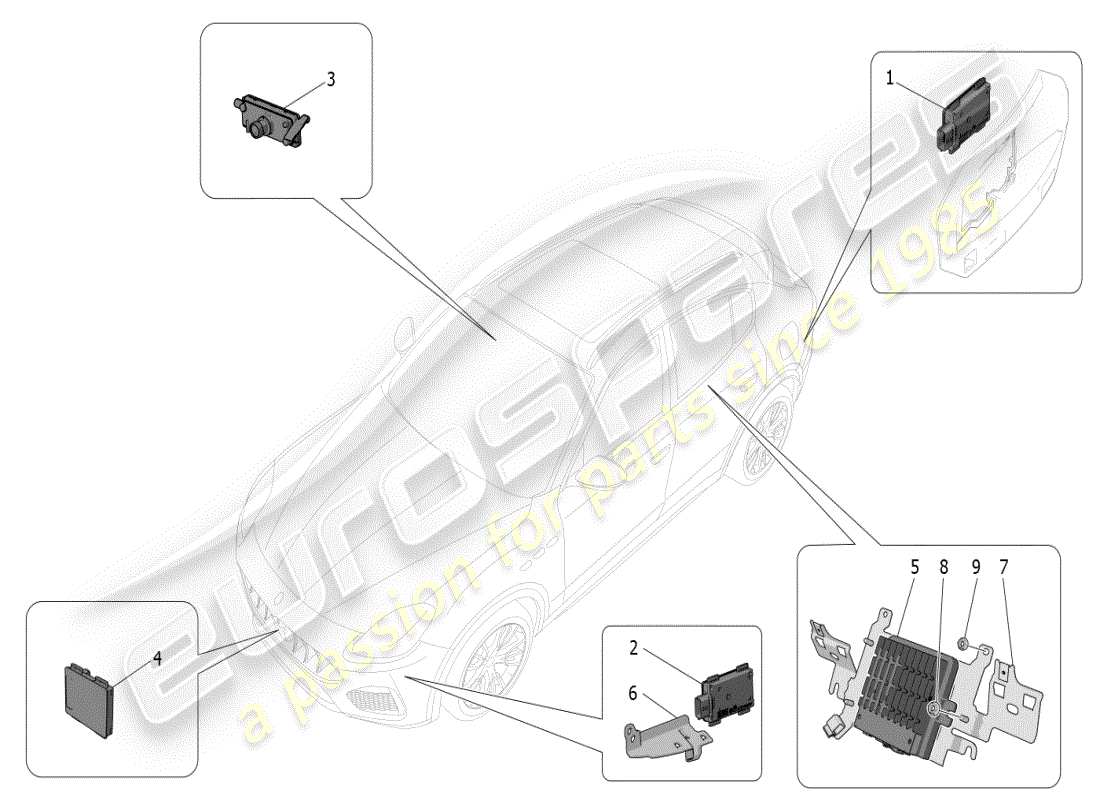 a part diagram from the maserati grecale parts catalogue