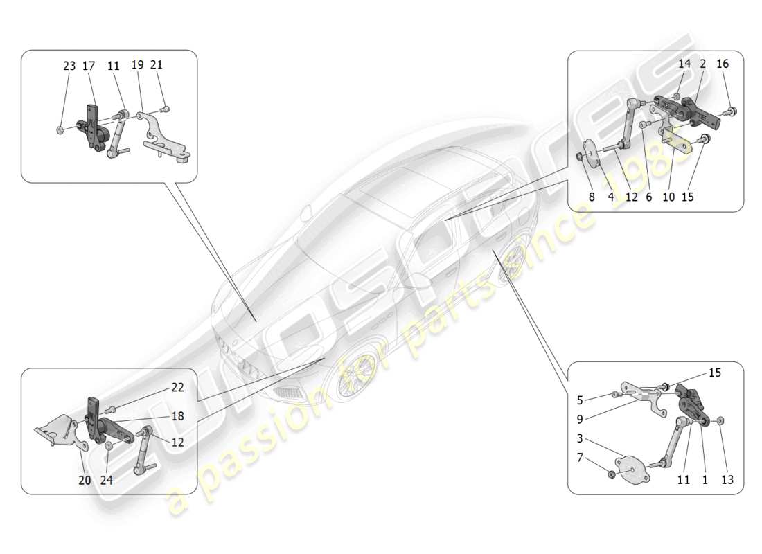 a part diagram from the maserati grecale trofeo (2023) parts catalogue