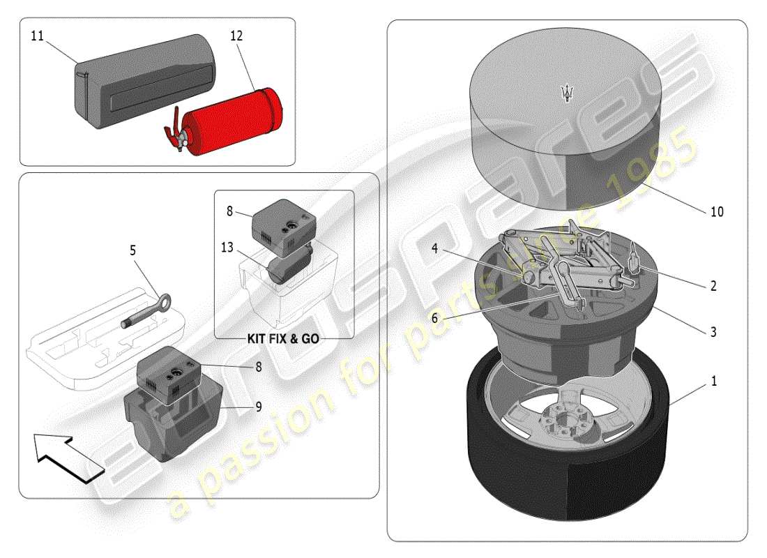 a part diagram from the maserati grecale parts catalogue